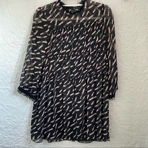 ZARA || Pink Belt Pattern Dress | Size XS